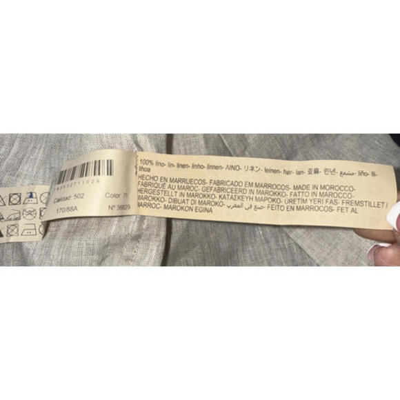 Massimo Dutti Beige Linen Oversized Minimalist Organic Natural Button Up Blouse - Picture 11 of 15